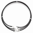 Titanium Silver Two-Tone Necklace with White Sapphires Gift Ready