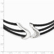 Titanium Silver Two-Tone Necklace with White Sapphires Gift Ready