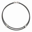 Titanium & Sterling Silver Necklace with White Sapphires Gift Ready