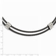 Titanium & Sterling Silver Necklace with White Sapphires Gift Ready