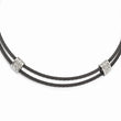 Titanium & Sterling Silver Necklace with White Sapphires Gift Ready