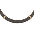 Titanium & Bronze Necklace with White Sapphires Elegant Gift-Ready Design - Birthstone Company