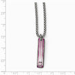 Edward Mirell Titanium Necklace with Grooved Anodized Finish & Pink Sapphire
