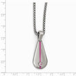 Titanium Necklace with Pink Anodized Finish and Sapphire