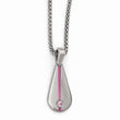 Titanium Necklace with Pink Anodized Finish and Sapphire