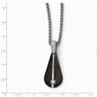 Titanium Necklace with Anodized Black Ti, White Sapphire Elegance
