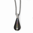 Titanium Necklace with Anodized Black Ti, White Sapphire Elegance
