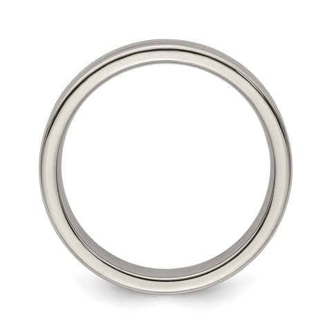 Edward Mirell Titanium Brushed/Polished Flat Milgrain 5mm Band Size 5 - Birthstone Company