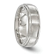Titanium Wedding Band with Polished Brushed Finish and Engravable Elegance - 7