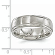 Titanium Wedding Band with Polished Brushed Finish and Engravable Elegance - 7