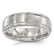 Titanium Wedding Band with Polished Brushed Finish and Engravable Elegance - 7