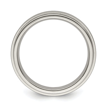 Edward Mirell Titanium Brushed/Polished Flat Step Edge 4mm Band Size 5