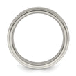 Edward Mirell Titanium Brushed/Polished Flat Step Edge 5mm Band Size 5