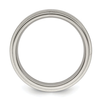 Edward Mirell Titanium Brushed/Polished Flat Step Edge 5mm Band Size 5