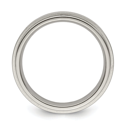 Edward Mirell Titanium Brushed/Polished Flat Step Edge 5mm Band Size 5