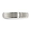 Edward Mirell Titanium Brushed/Polished Flat Step Edge 5mm Band Size 5