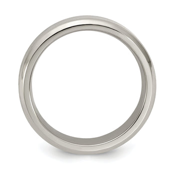 Edward Mirell Titanium Brushed/Polished Beveled Edge 6mm Band Size 6.5