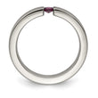 Edward Mirell Titanium Tension-set Square Rhodolite Garnet Brushed 4mm Band - Birthstone Company