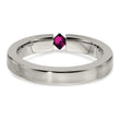 Edward Mirell Titanium Tension-set Square Rhodolite Garnet Brushed 4mm Band - Birthstone Company