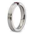 Edward Mirell Titanium Tension-set Square Rhodolite Garnet Brushed 4mm Band - Birthstone Company