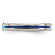 Edward Mirell Titanium Wedding Band with Sky Blue Topaz Accent