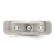 Edward Mirell Titanium Beveled .09 ct Dia With Sterling Silver Bezel Band