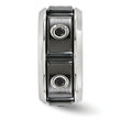 Edward Mirell Black Ti Stainless Steel Silver Bezel Black Spinel Ring
