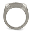 Edward Mirell Titanium & Argentium Sterling Silver .06ct Dia Signet Ring - Birthstone Company