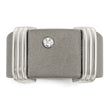 Edward Mirell Titanium & Argentium Sterling Silver .06ct Dia Signet Ring - Birthstone Company