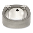 Edward Mirell Titanium & Argentium Sterling Silver .06ct Dia Signet Ring - Birthstone Company