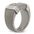 Edward Mirell Titanium & Argentium Sterling Silver .06ct Dia Signet Ring - Birthstone Company