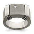 Edward Mirell Titanium & Argentium Sterling Silver .06ct Dia Signet Ring - Birthstone Company