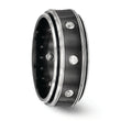 Edward Mirell Titanium Wedding Band with White Sapphire Bezel