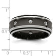 Edward Mirell Titanium Wedding Band with White Sapphire Bezel