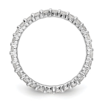 14k White Gold 1 carat Lab Grown Diamond VS/SI+ G+ Complete Size 4 Shared Prong Eternity Band - Birthstone Company
