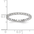 14k White Gold 1 carat Lab Grown Diamond VS/SI+ G+ Complete Size 4 Shared Prong Eternity Band - Birthstone Company