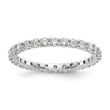 14k White Gold 1 carat Lab Grown Diamond VS/SI+ G+ Complete Size 4 Shared Prong Eternity Band - Birthstone Company