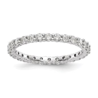 14k White Gold 1 carat Lab Grown Diamond VS/SI+ G+ Complete Size 4 Shared Prong Eternity Band - Birthstone Company