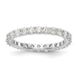 14k White Gold 1 1/2 carat Lab Grown Diamond VS/SI+ G+ Complete Size 4 Shared Prong Eternity Band - Birthstone Company