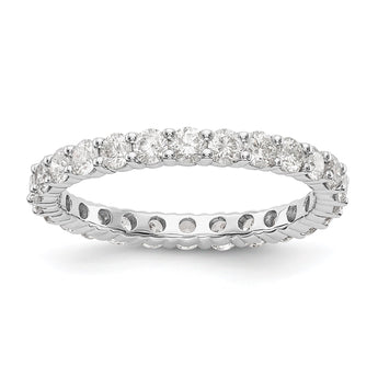 14k White Gold 1 1/2 carat Lab Grown Diamond VS/SI+ G+ Complete Size 4 Shared Prong Eternity Band - Birthstone Company