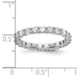 14k White Gold 2 carat Lab Grown Diamond VS/SI+ G+ Complete Size 4 Shared Prong Eternity Band - Birthstone Company