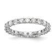 14k White Gold 2 carat Lab Grown Diamond VS/SI+ G+ Complete Size 4 Shared Prong Eternity Band - Birthstone Company