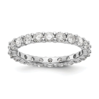 14k White Gold 2 carat Lab Grown Diamond VS/SI+ G+ Complete Size 4 Shared Prong Eternity Band - Birthstone Company