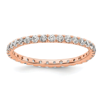 True Origin 14K Rose Gold 1/2 carat Lab Grown Diamond VS+ F+ Size 4 Complete Eternity Band