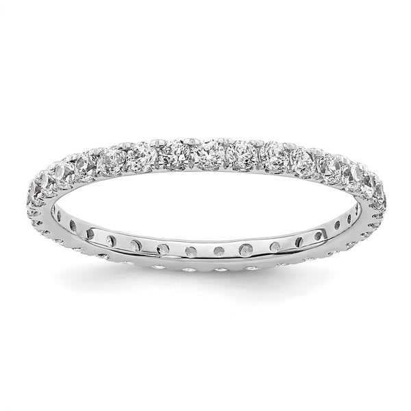 True Origin 14K White Gold 1/2 carat Lab Grown Diamond VS+ F+ Size 4 Complete Eternity Band - Birthstone Company