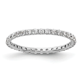 True Origin 14K White Gold 1/2 carat Lab Grown Diamond VS+ F+ Size 5 Complete Eternity Band - Birthstone Company