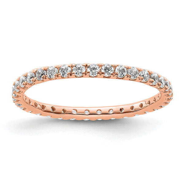True Origin 14k Rose Gold 1/2 carat Lab Grown Diamond VS+ F+ Complete Size 6 Eternity Band - Birthstone Company