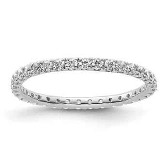 True Origin 14K White Gold 1/2 carat Lab Grown Diamond VS+ F+ Complete Size 6.5 Eternity Band