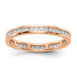 14k Rose Gold 1/2 carat Lab Grown Diamond VS/SI+ G+ Complete Channel Set Size 4 Eternity Band - Birthstone Company