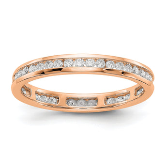 14k Rose Gold 1/2 carat Lab Grown Diamond VS/SI+ G+ Complete Channel Set Size 4 Eternity Band - Birthstone Company